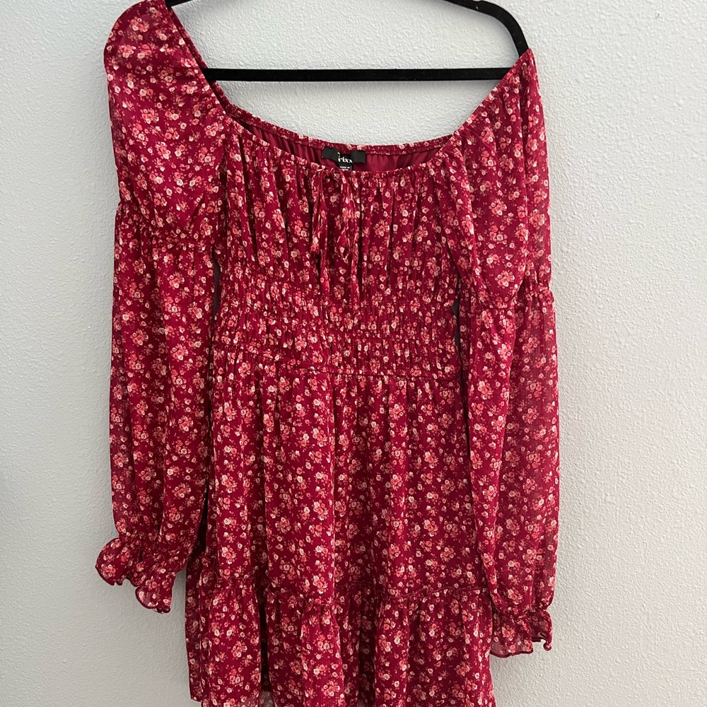Floral Red Off-Shoulder Top